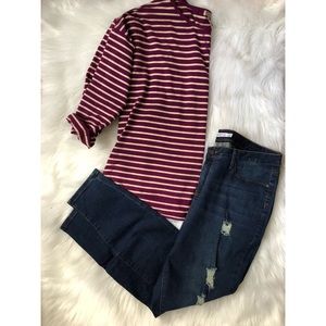 Purple striped top